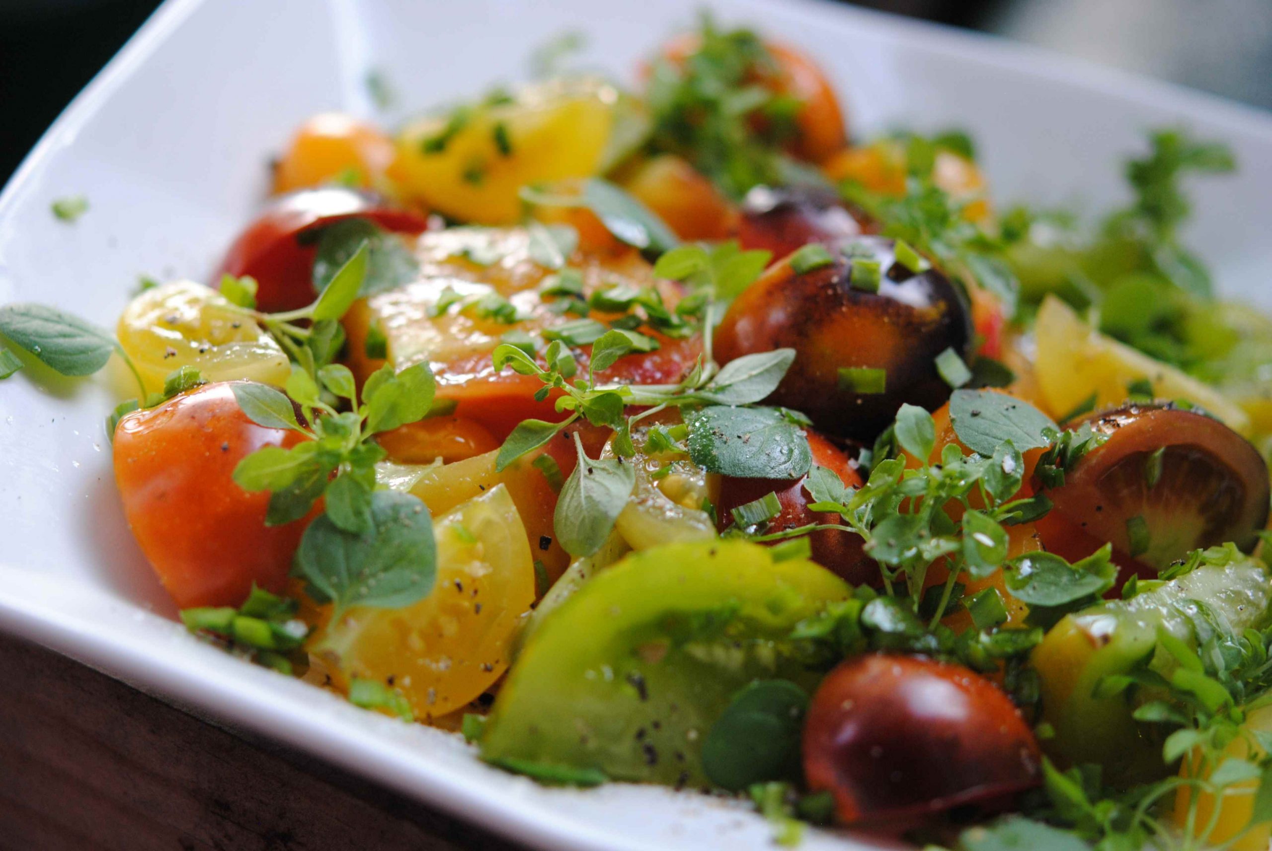 Salade de tomates ancestrales à l’huile d’olives Hojiblanca